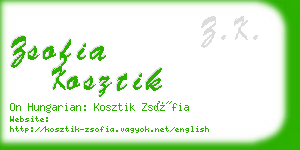 zsofia kosztik business card